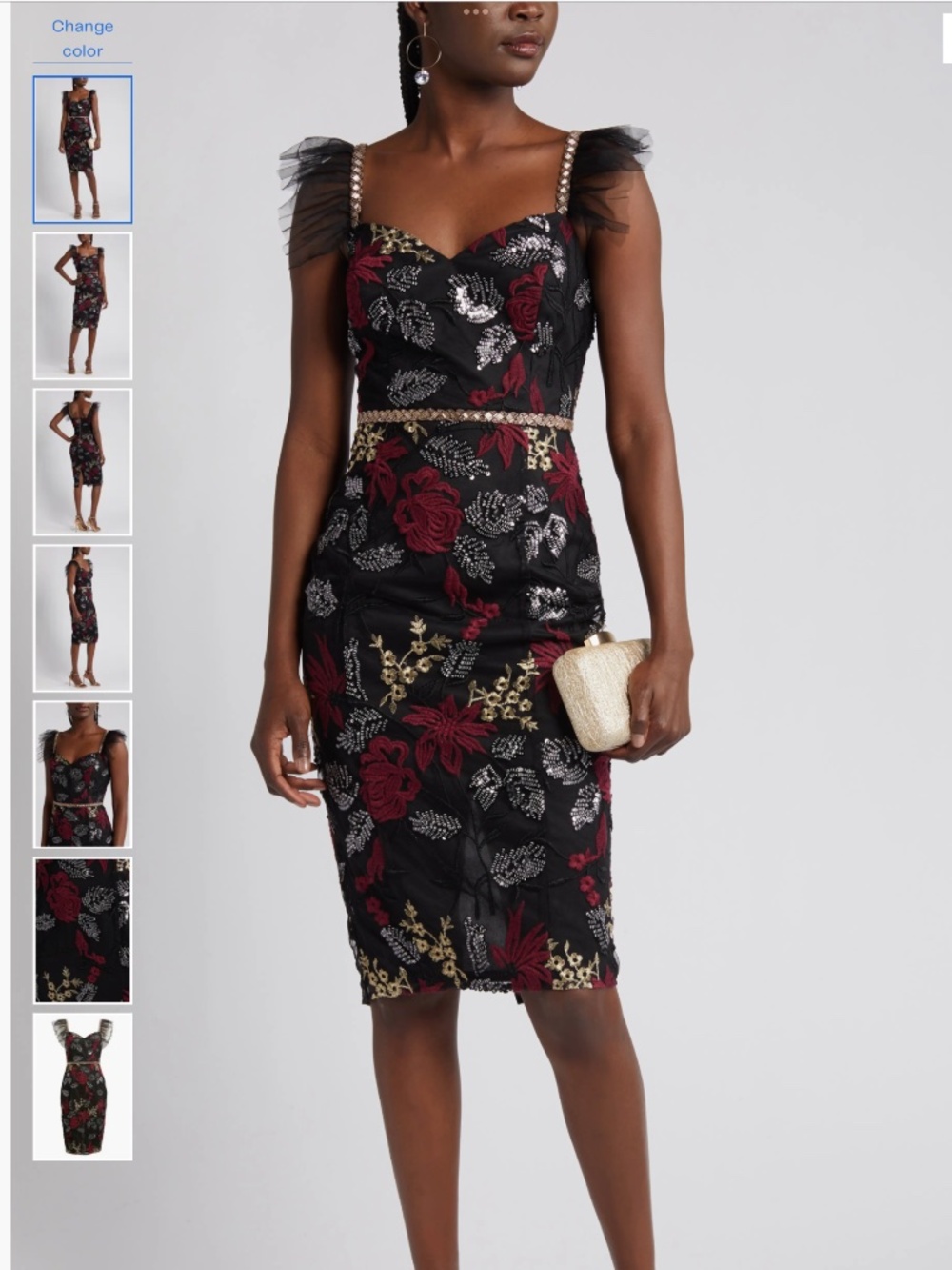 Lulus Showstopper Embroidered Sequin Dress, size S